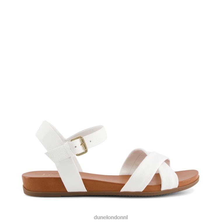 vrouwen R6DFZ638 landje wit Dune London Leren sandalen met brede pasvorm