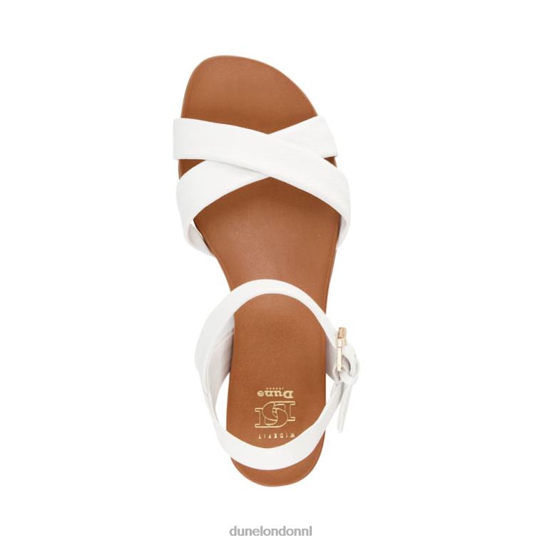 vrouwen R6DFZ638 landje wit Dune London Leren sandalen met brede pasvorm