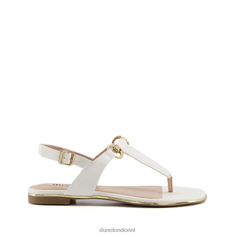 vrouwen R6DFZ668 lama wit Dune London Sandalen met teenpost - Klik op de afbeelding om het venster te sluiten