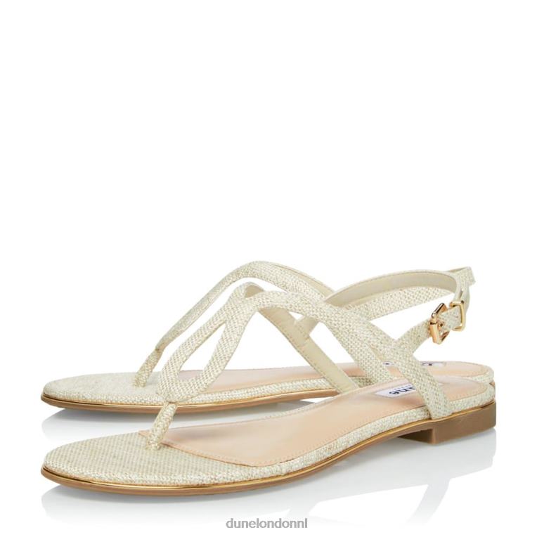 vrouwen R6DFZ674 lang natuurlijk Dune London Platte sandalen met geweven band