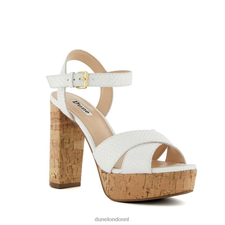 vrouwen R6DFZ112 jaloers wit Dune London Sandalen met kurkplatform