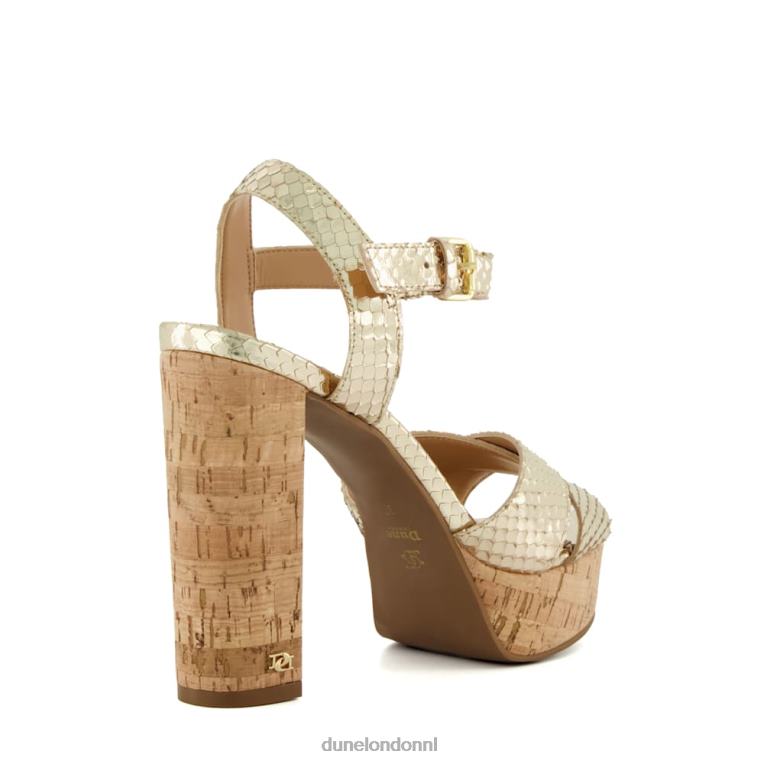 vrouwen R6DFZ120 jaloers goud Dune London Sandalen met kurkplatform