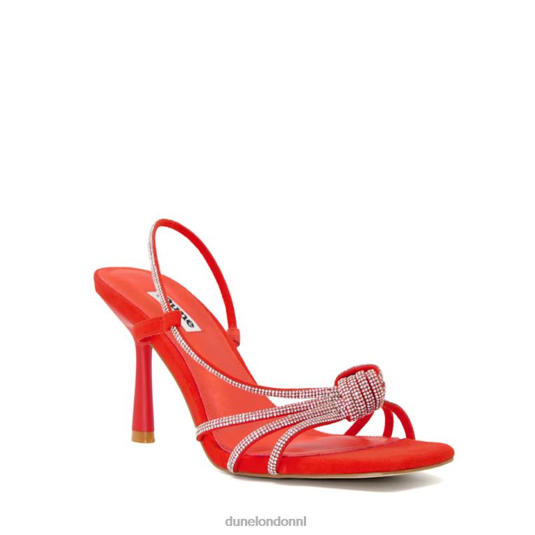 vrouwen R6DFZ133 meta oranje Dune London Sandalen met hak en diamanten bandjes