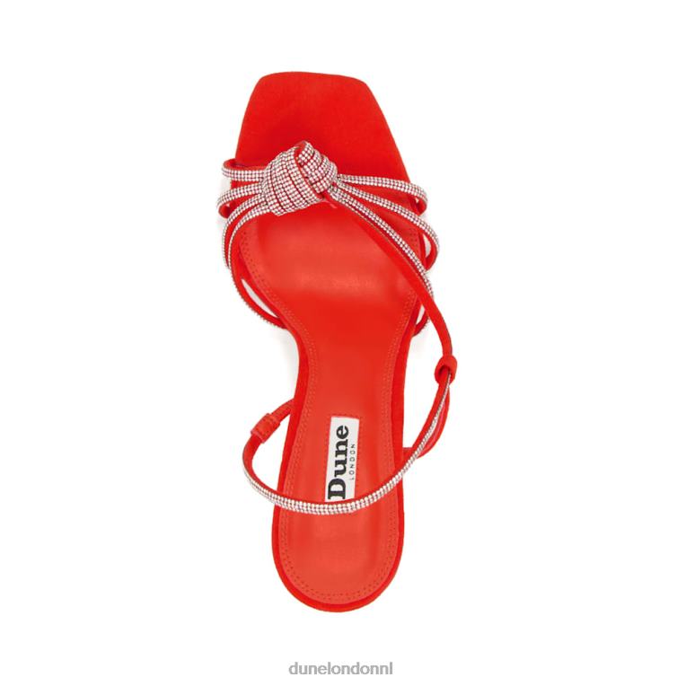 vrouwen R6DFZ133 meta oranje Dune London Sandalen met hak en diamanten bandjes