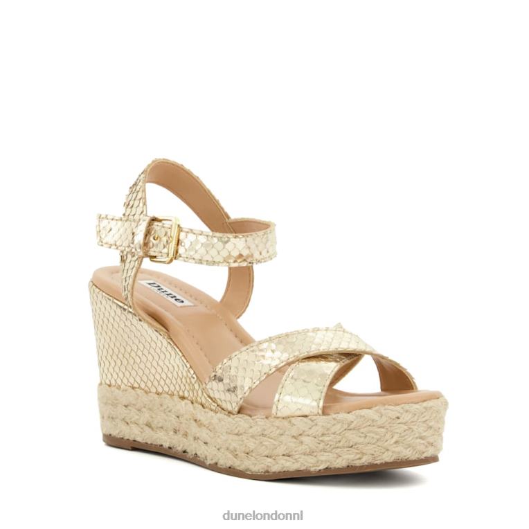 vrouwen R6DFZ171 vriendelijk goud Dune London Sandalen met espadrille en sleehak - Klik op de afbeelding om het venster te sluiten