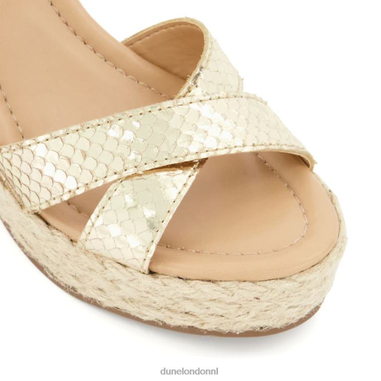 vrouwen R6DFZ171 vriendelijk goud Dune London Sandalen met espadrille en sleehak