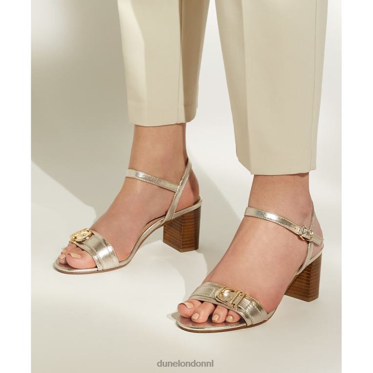 vrouwen R6DFZ192 jessie goud Dune London Sandalen met blokhak en gespband