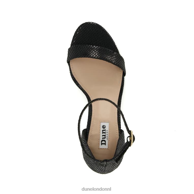 vrouwen R6DFZ25 morra zwart Dune London Sandalen met hak en harde bandjes