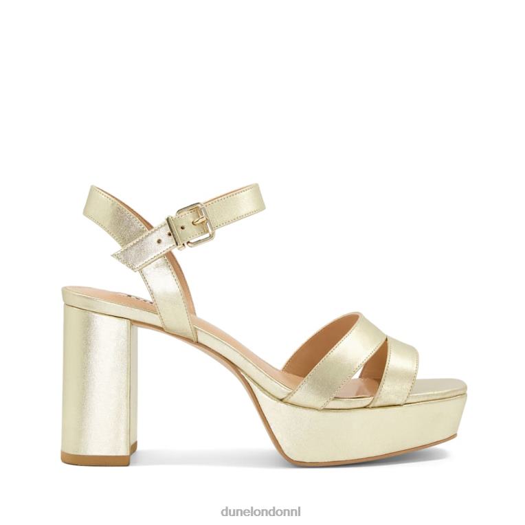 vrouwen R6DFZ278 gesmolten goud Dune London Platformsandalen van metallic leer