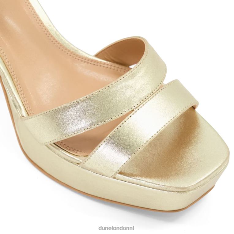 vrouwen R6DFZ278 gesmolten goud Dune London Platformsandalen van metallic leer