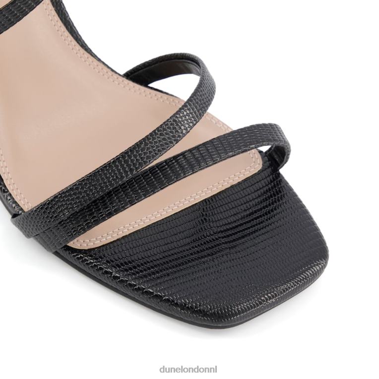 vrouwen R6DFZ434 muzikaal zwart Dune London Sandalen met vierkante neus en hoge hak