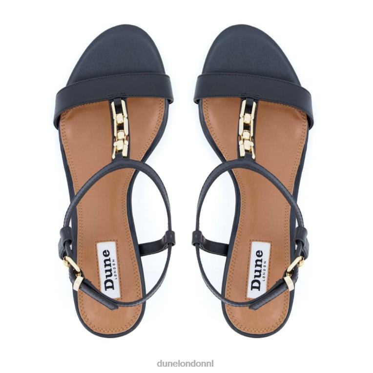 vrouwen R6DFZ436 zojuist zwart Dune London Sandalen met kettingdetail