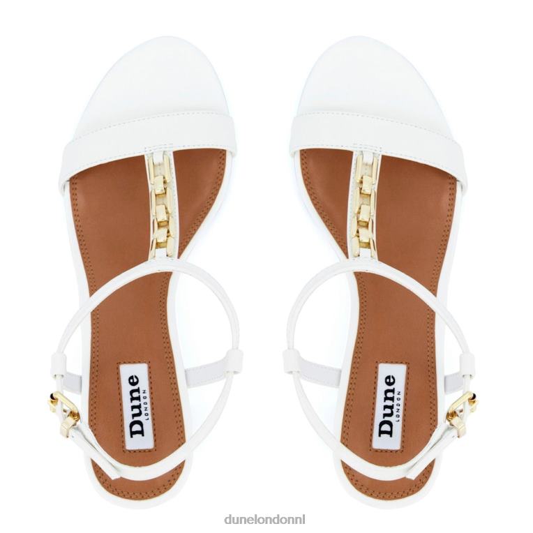 vrouwen R6DFZ437 zojuist wit Dune London Sandalen met kettingdetail