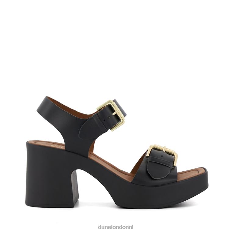 vrouwen R6DFZ453 jenie zwart Dune London leren platformsandalen