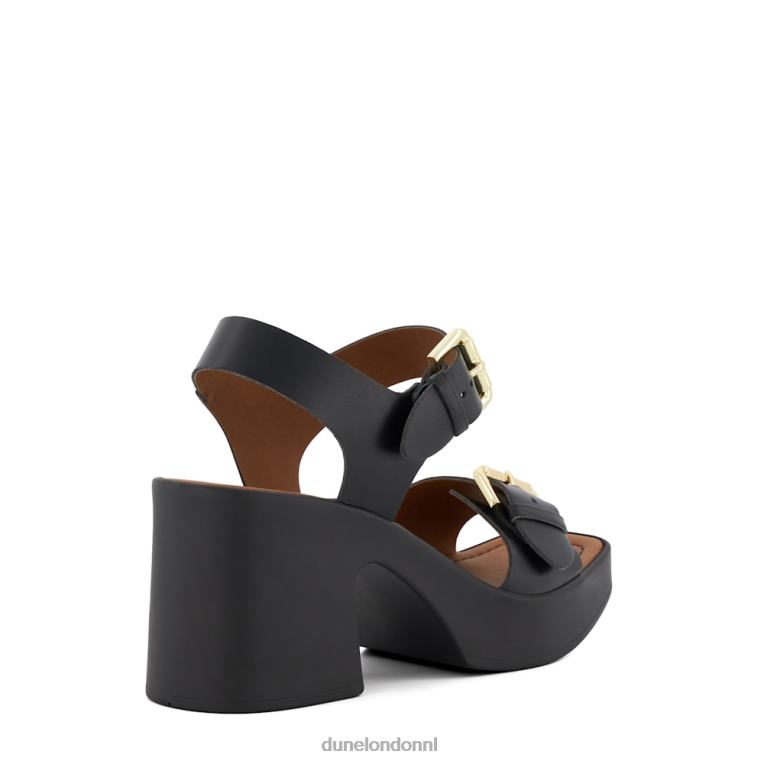 vrouwen R6DFZ453 jenie zwart Dune London leren platformsandalen