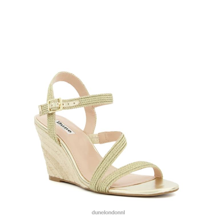 vrouwen R6DFZ464 kaia goud Dune London sandalen met geweven sleehak en bandjes