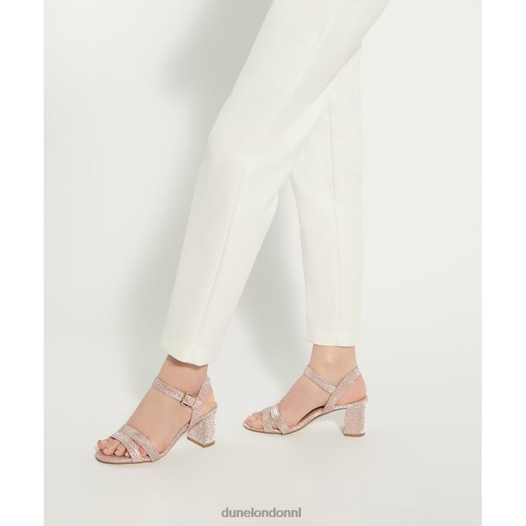 vrouwen R6DFZ476 Merisa rosé goud Dune London Sandalen met brede pasvorm en middenblokhak