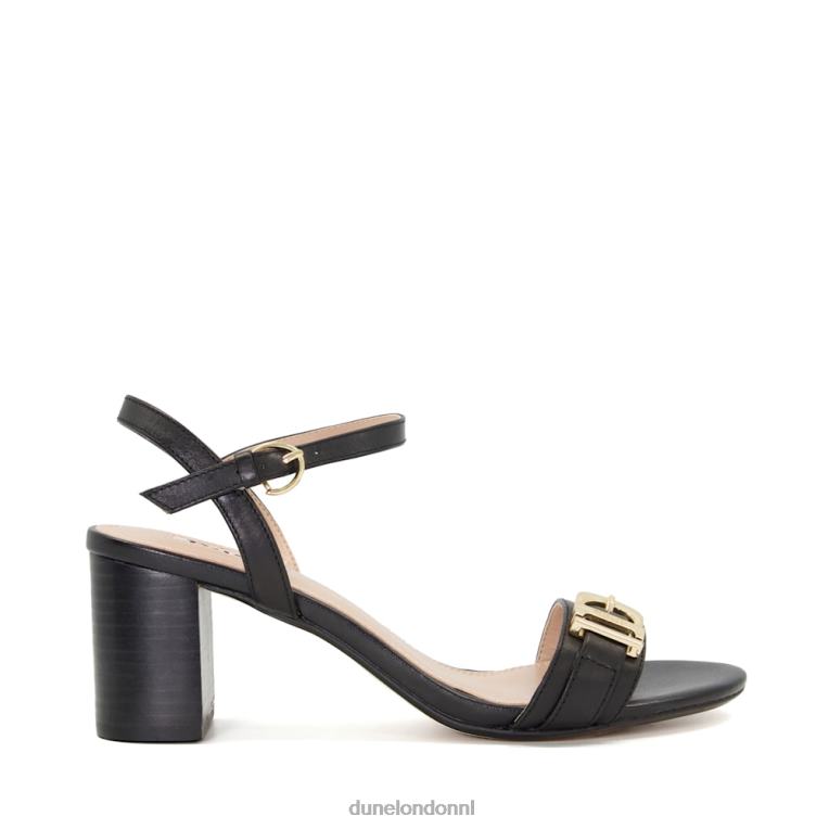 vrouwen R6DFZ478 jessie zwart Dune London Sandalen met blokhak en gespband