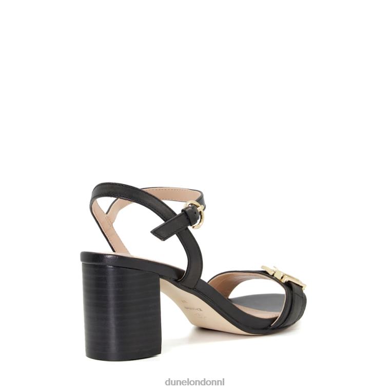 vrouwen R6DFZ478 jessie zwart Dune London Sandalen met blokhak en gespband