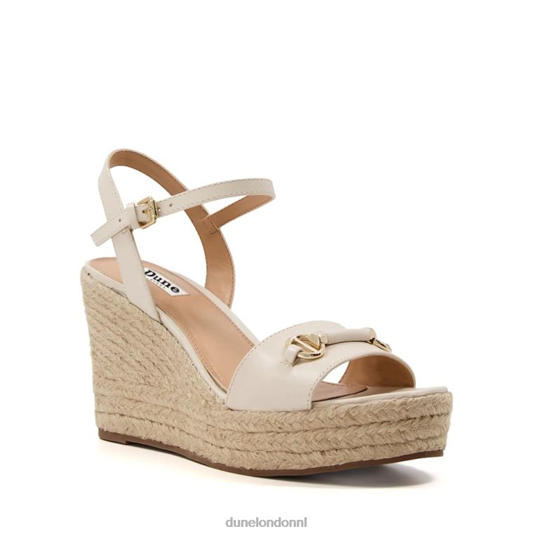 vrouwen R6DFZ599 kai ecru Dune London Leren espadrilles met trensversiering