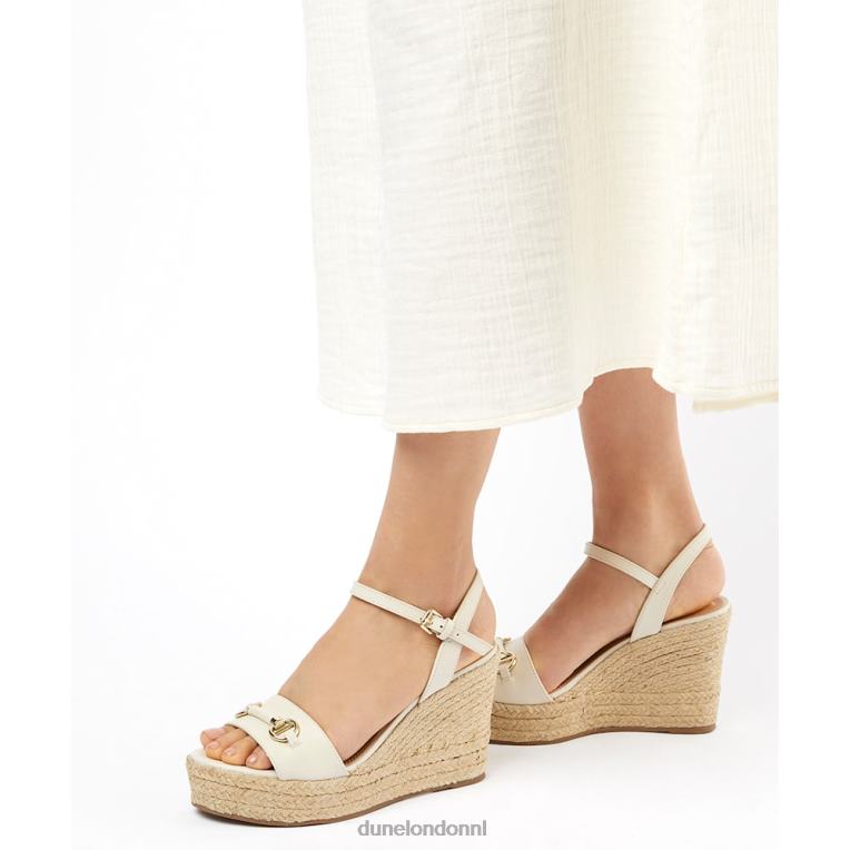 vrouwen R6DFZ599 kai ecru Dune London Leren espadrilles met trensversiering