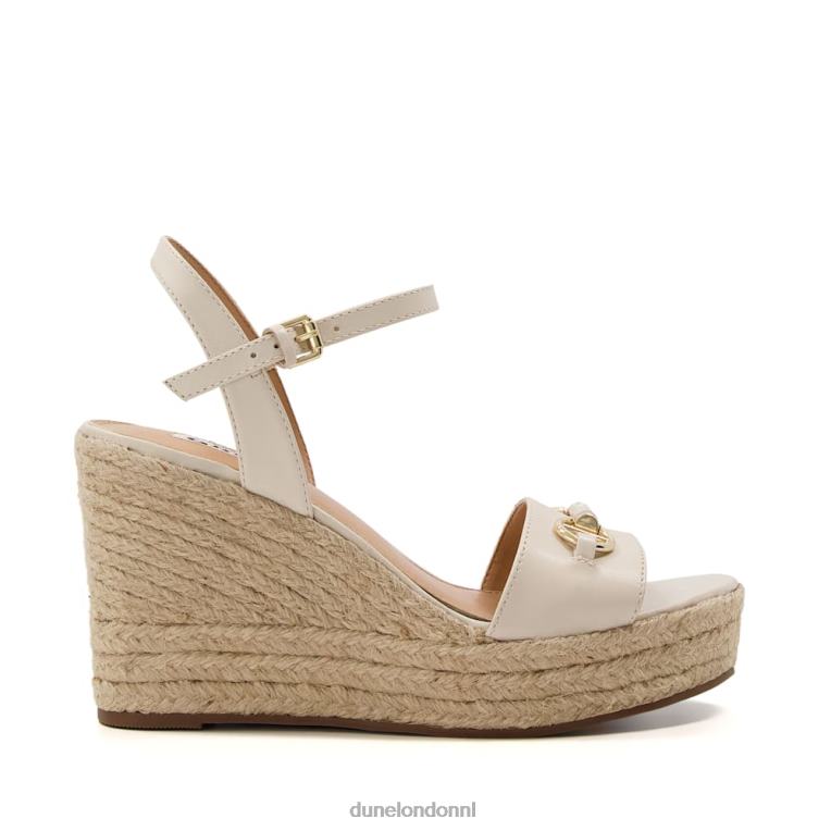 vrouwen R6DFZ599 kai ecru Dune London Leren espadrilles met trensversiering