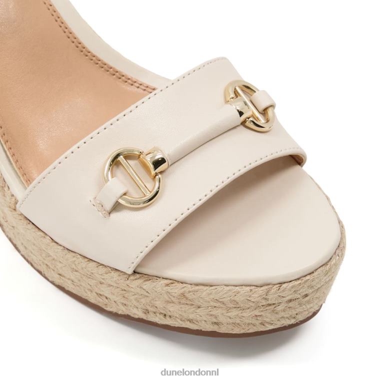 vrouwen R6DFZ599 kai ecru Dune London Leren espadrilles met trensversiering