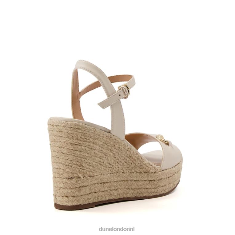 vrouwen R6DFZ599 kai ecru Dune London Leren espadrilles met trensversiering