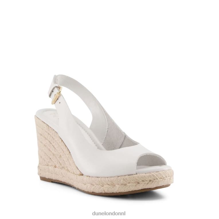 vrouwen R6DFZ601 Kimmy wit Dune London peeptoe wedges