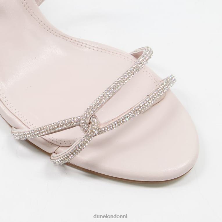 vrouwen R6DFZ639 majesteiten ecru Dune London Sandalen met hak en diamanten bandjes