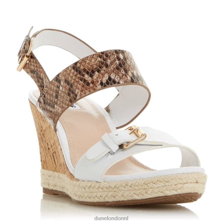 vrouwen R6DFZ651 kendy wit Dune London Leren sandalen met sleehak