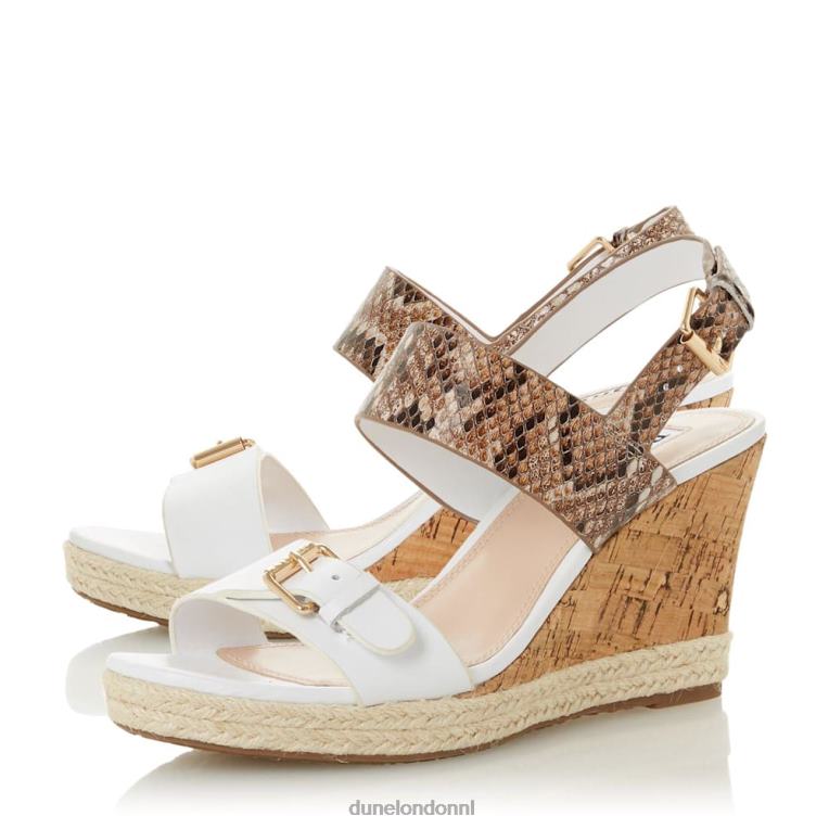 vrouwen R6DFZ651 kendy wit Dune London Leren sandalen met sleehak