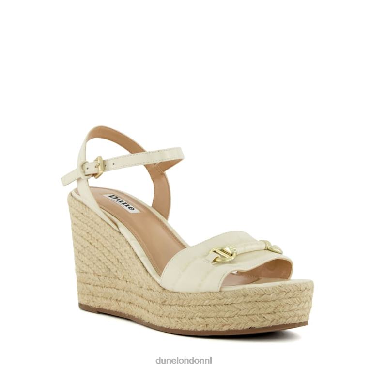 vrouwen R6DFZ86 kai ecru Dune London Leren espadrilles met trensversiering