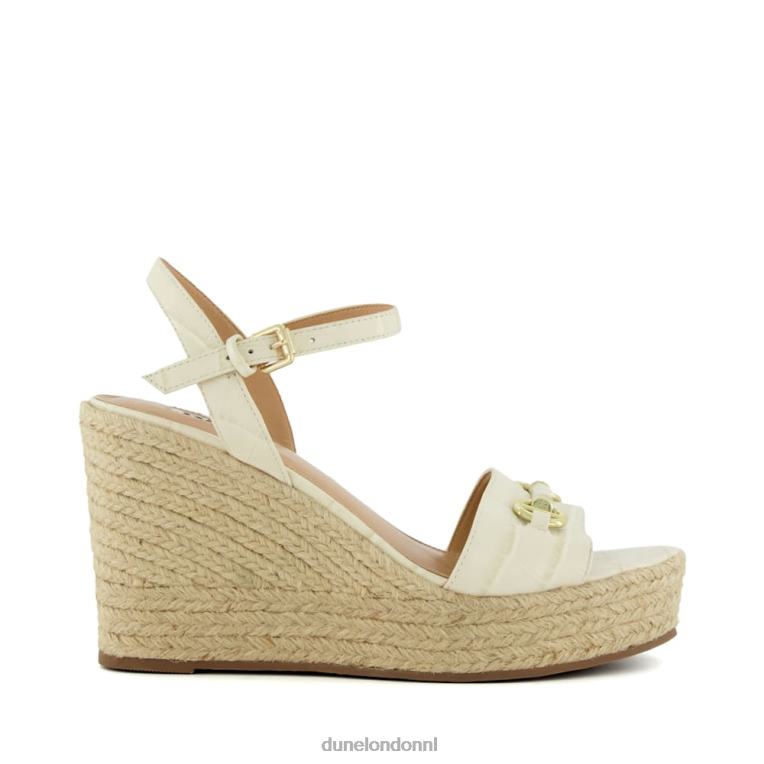 vrouwen R6DFZ86 kai ecru Dune London Leren espadrilles met trensversiering