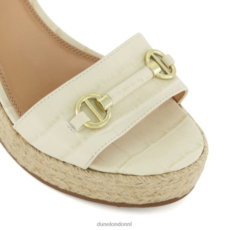 vrouwen R6DFZ86 kai ecru Dune London Leren espadrilles met trensversiering