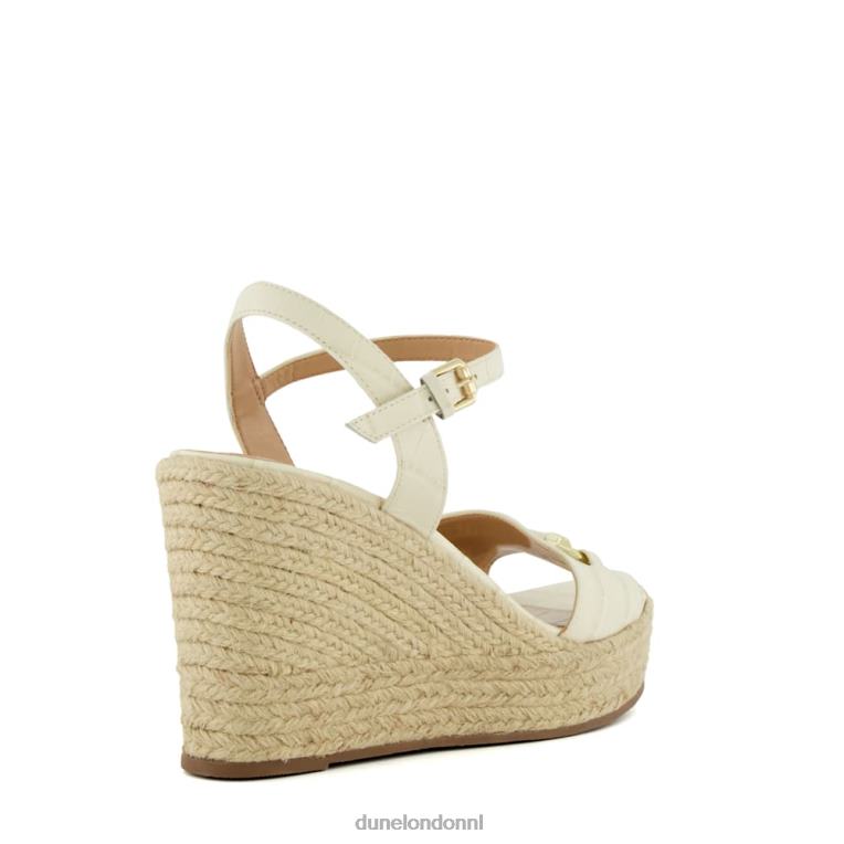 vrouwen R6DFZ86 kai ecru Dune London Leren espadrilles met trensversiering