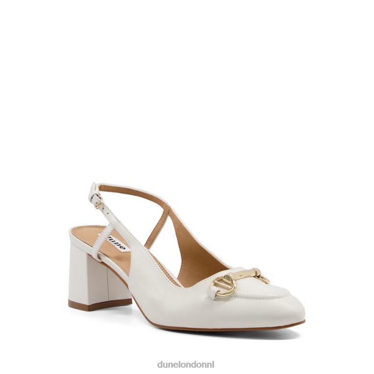 vrouwen R6DFZ344 Cassie wit Dune London pumps met brede pasvorm en slingback