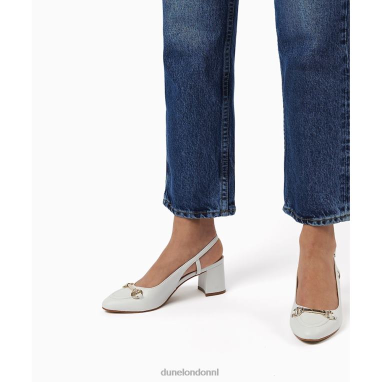 vrouwen R6DFZ344 Cassie wit Dune London pumps met brede pasvorm en slingback