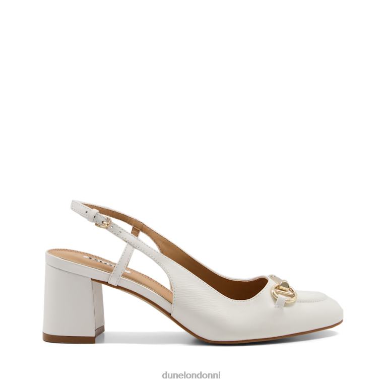 vrouwen R6DFZ344 Cassie wit Dune London pumps met brede pasvorm en slingback