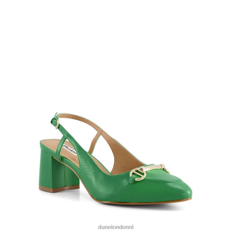 vrouwen R6DFZ350 Cassie groente Dune London Slingback-courts met blokhak en trensversiering