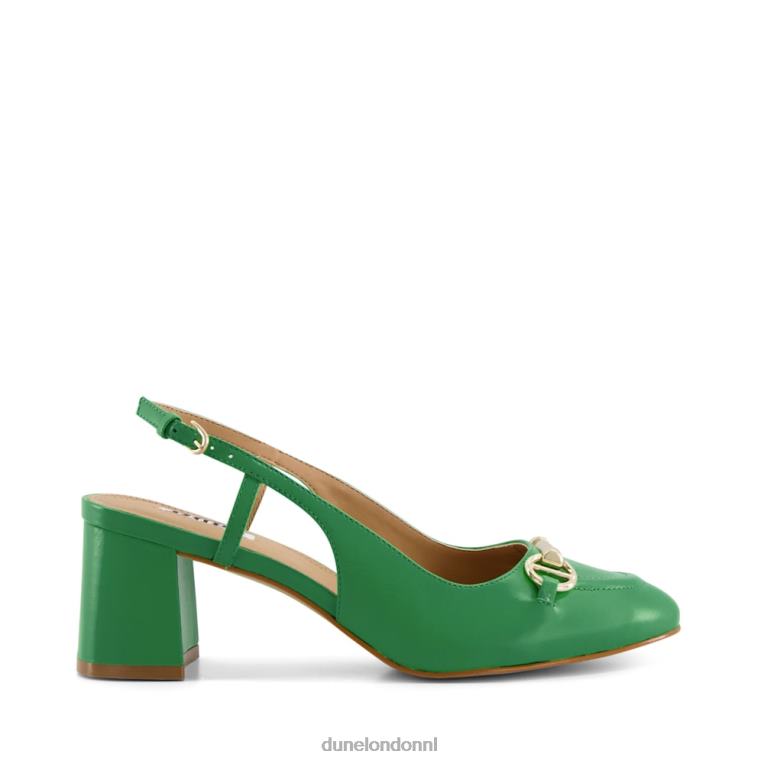 vrouwen R6DFZ350 Cassie groente Dune London Slingback-courts met blokhak en trensversiering