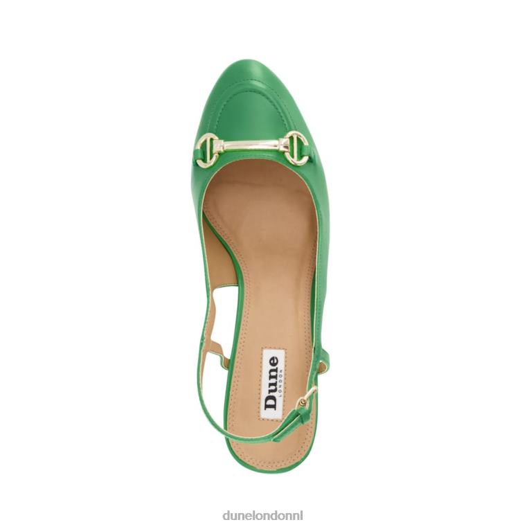 vrouwen R6DFZ350 Cassie groente Dune London Slingback-courts met blokhak en trensversiering