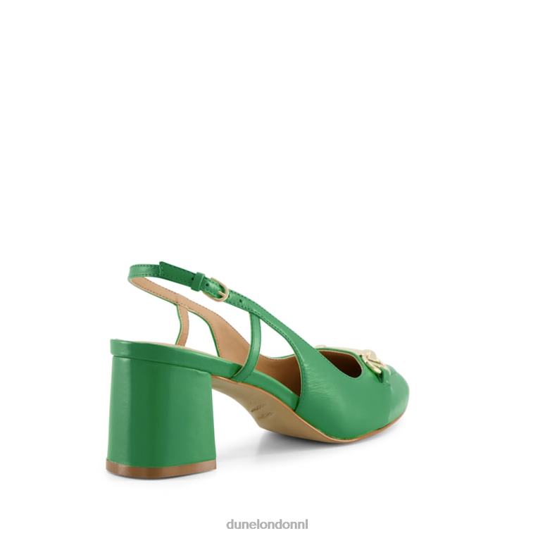 vrouwen R6DFZ350 Cassie groente Dune London Slingback-courts met blokhak en trensversiering