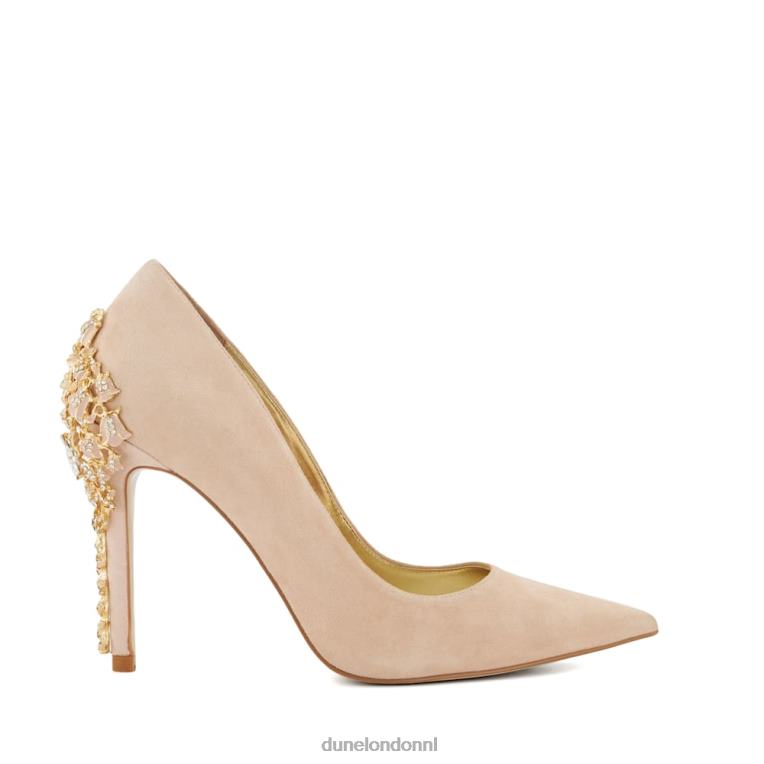 vrouwen R6DFZ44 Audley naakt Dune London Suède pumps met geëmailleerde stiletto's