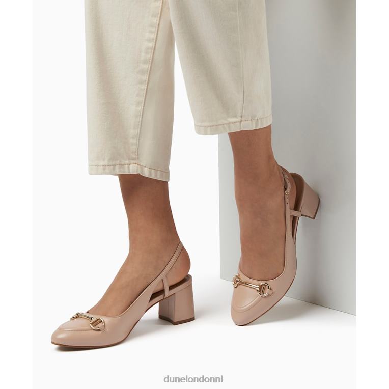 vrouwen R6DFZ507 Cassie naakt Dune London Slingback-courts met blokhak en trensversiering