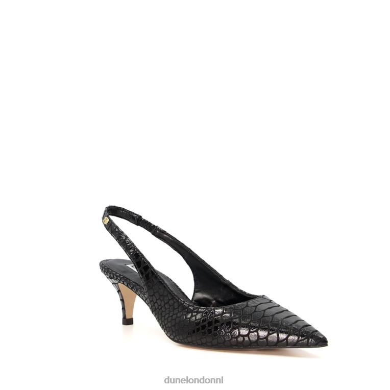 vrouwen R6DFZ524 Capitol zwart Dune London leren slingback pumps met reptieleffect - Klik op de afbeelding om het venster te sluiten