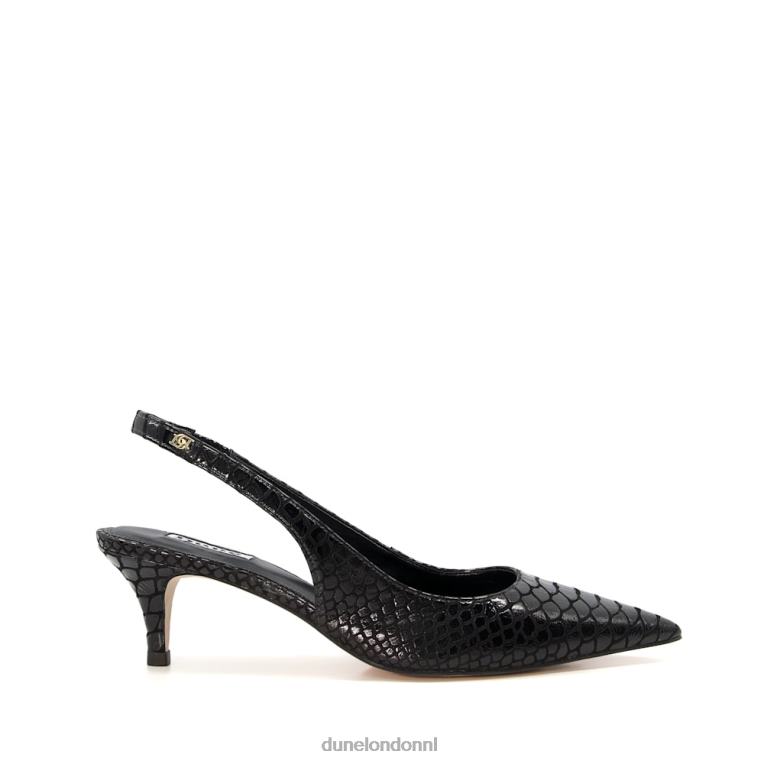 vrouwen R6DFZ524 Capitol zwart Dune London leren slingback pumps met reptieleffect