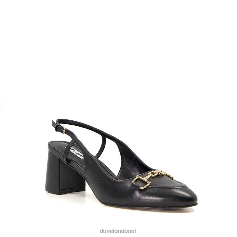 vrouwen R6DFZ558 Cassidy zwart Dune London leren slingback-schoenen met trensversiering