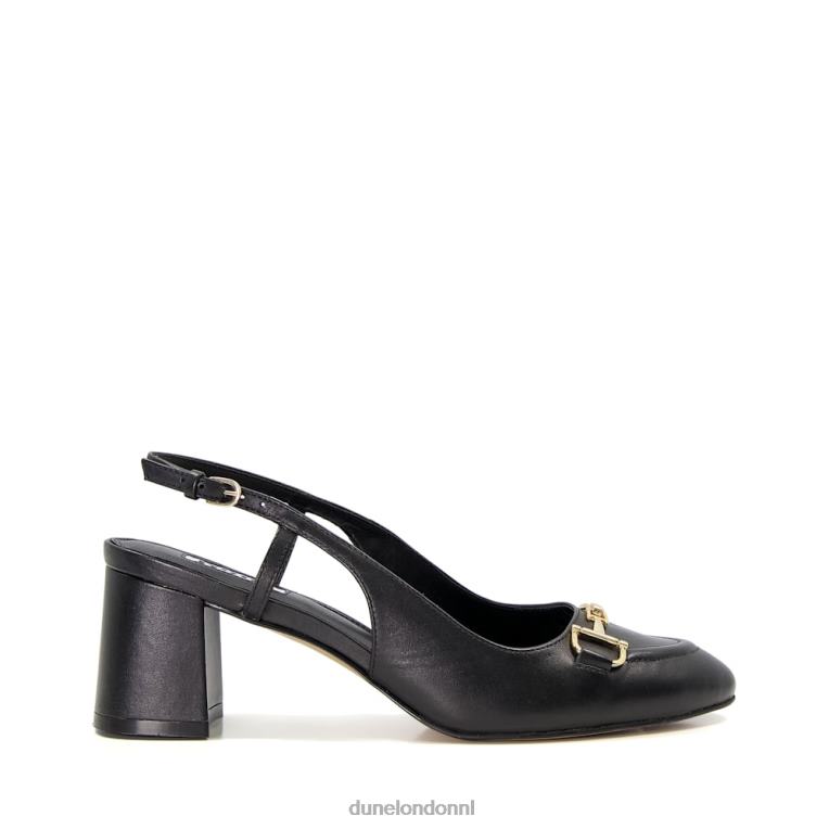 vrouwen R6DFZ558 Cassidy zwart Dune London leren slingback-schoenen met trensversiering