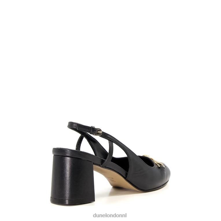 vrouwen R6DFZ558 Cassidy zwart Dune London leren slingback-schoenen met trensversiering